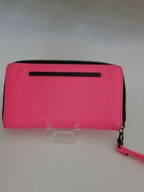 Steve Madden Neon Pink Zip-Around Wallet Wristlet
